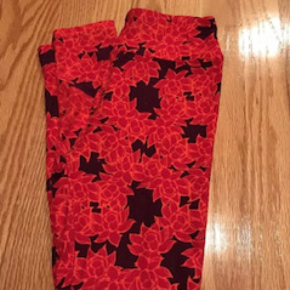 LuLaRoe OS Leggings Purple and Orange Floral
